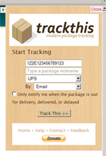 TrackThis Package Tracking Bookmarklet